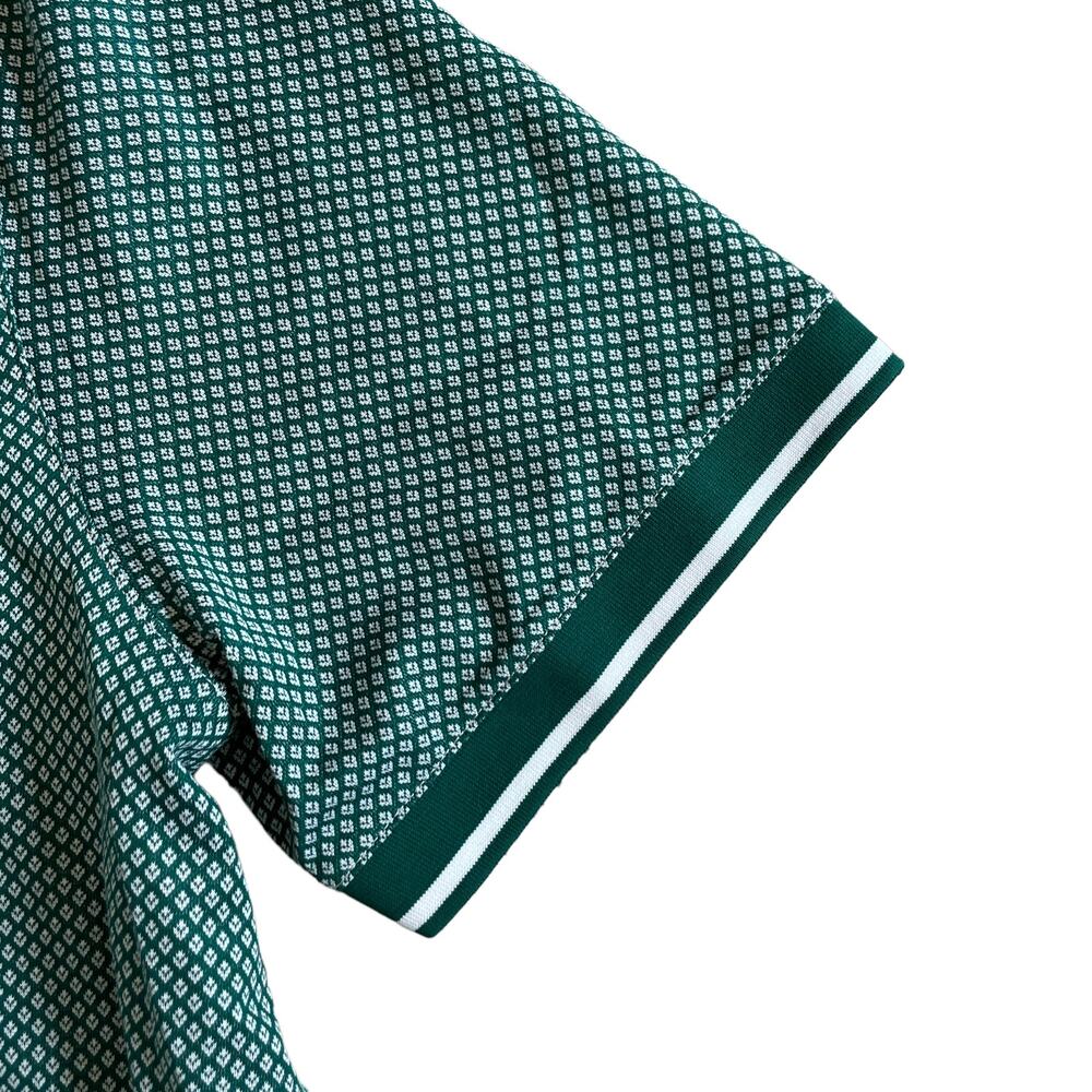 Ted Baker Geo Textured Short Sleeve Polo Shirt Regular Dark Green Sz7 US 3XL NEW - Picture 5 of 15